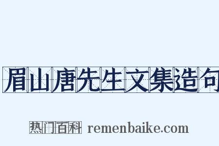 眉山唐先生文集造句是什么意思的图片